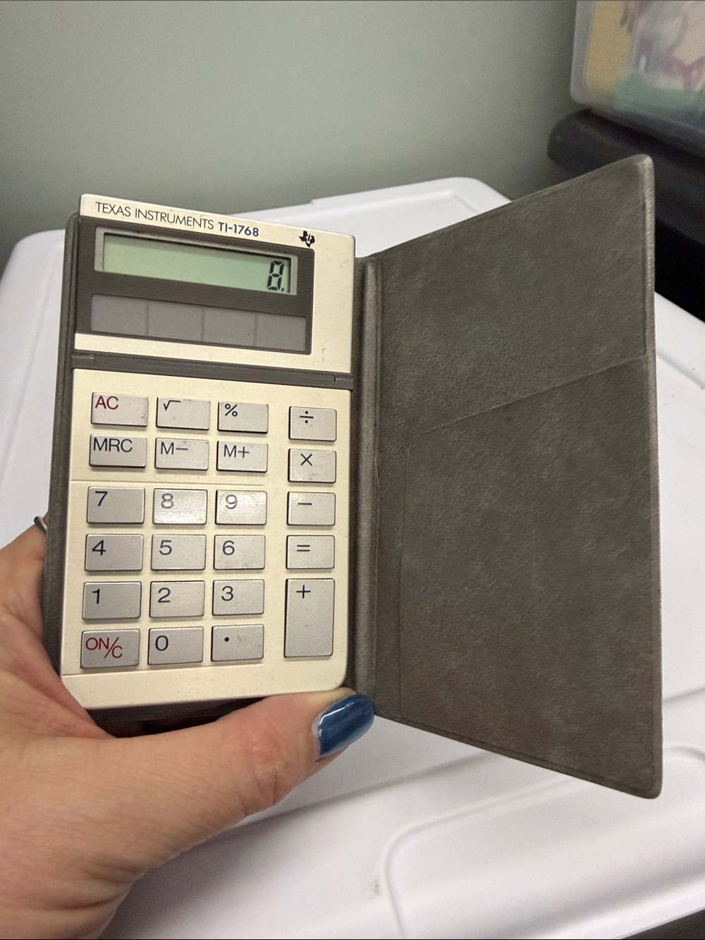 Texas Instruments TI-1768 Vintage Pocket Calculator in Silver